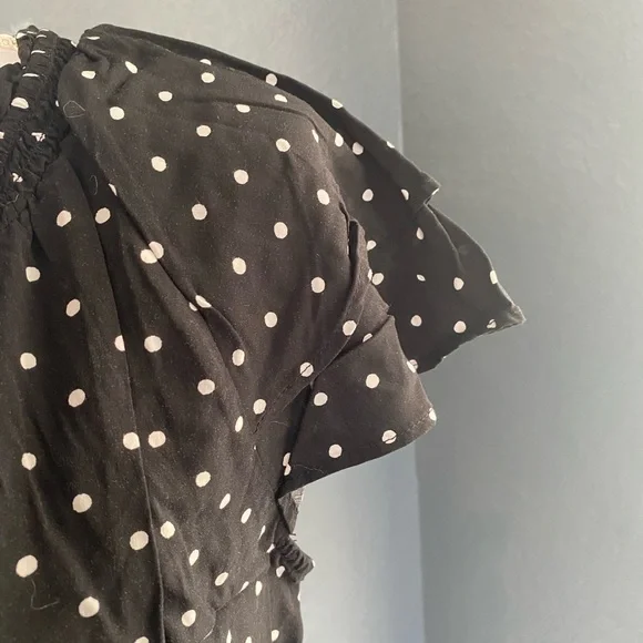 Old Navy Black Polka Dot Maxi Dress - Picture 6 of 7